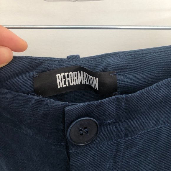 REFORMATION Keaton Pant in Navy Size 6 - Picture 8 of 8